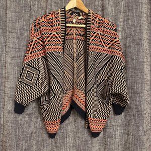 Anthropologie MOTH sweater orange navy LIKE NEW